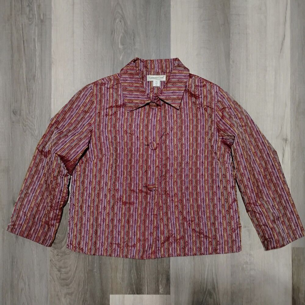 Coldwater Creek Embroidered Jacket Size PS  Petite Small